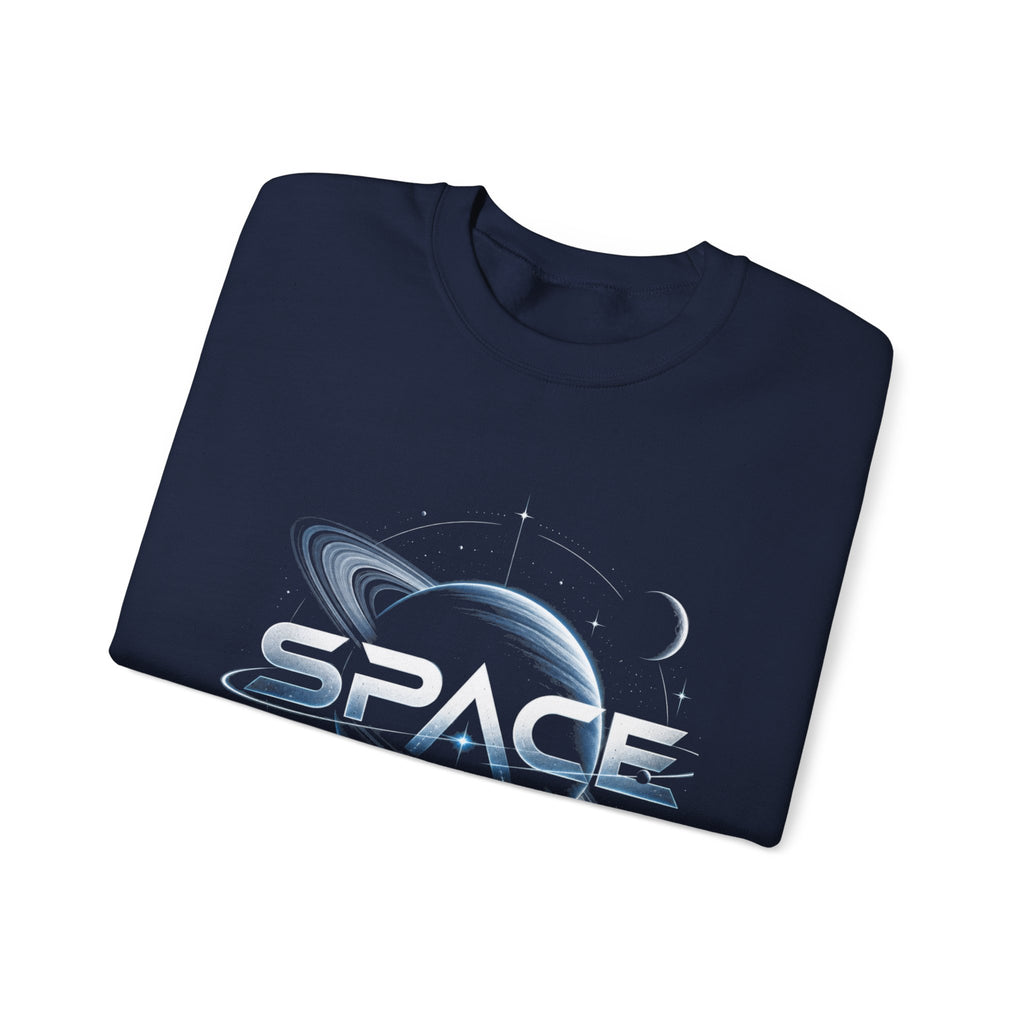 Space Graphic Sweatshirt — Retro Planet & Rings Crewneck