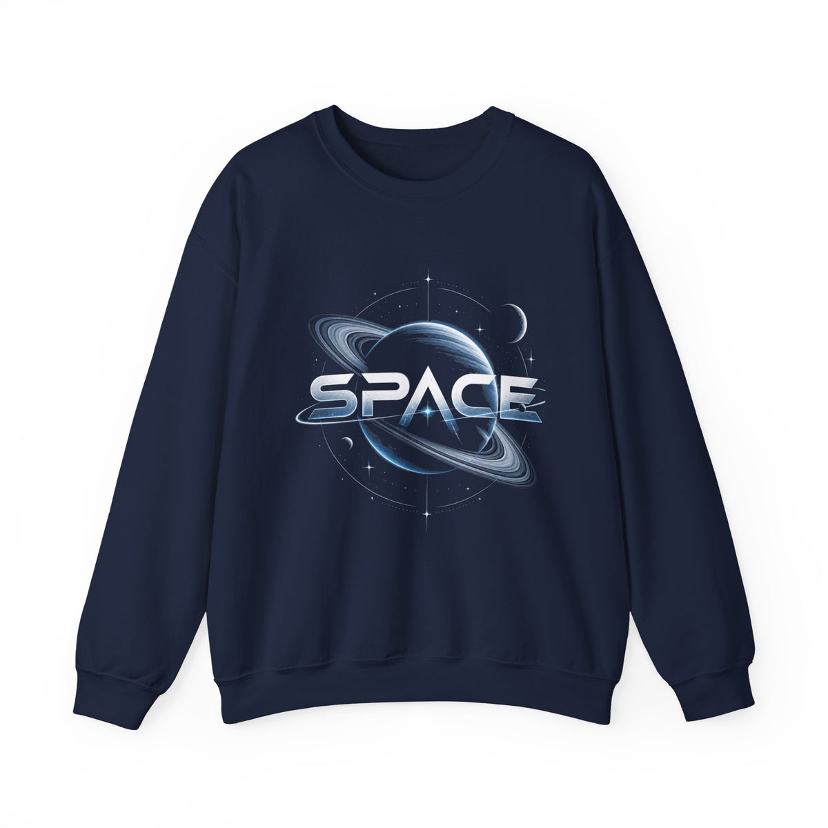 Space Graphic Sweatshirt — Retro Planet & Rings Crewneck