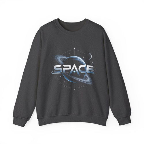 Space Graphic Sweatshirt — Retro Planet & Rings Crewneck