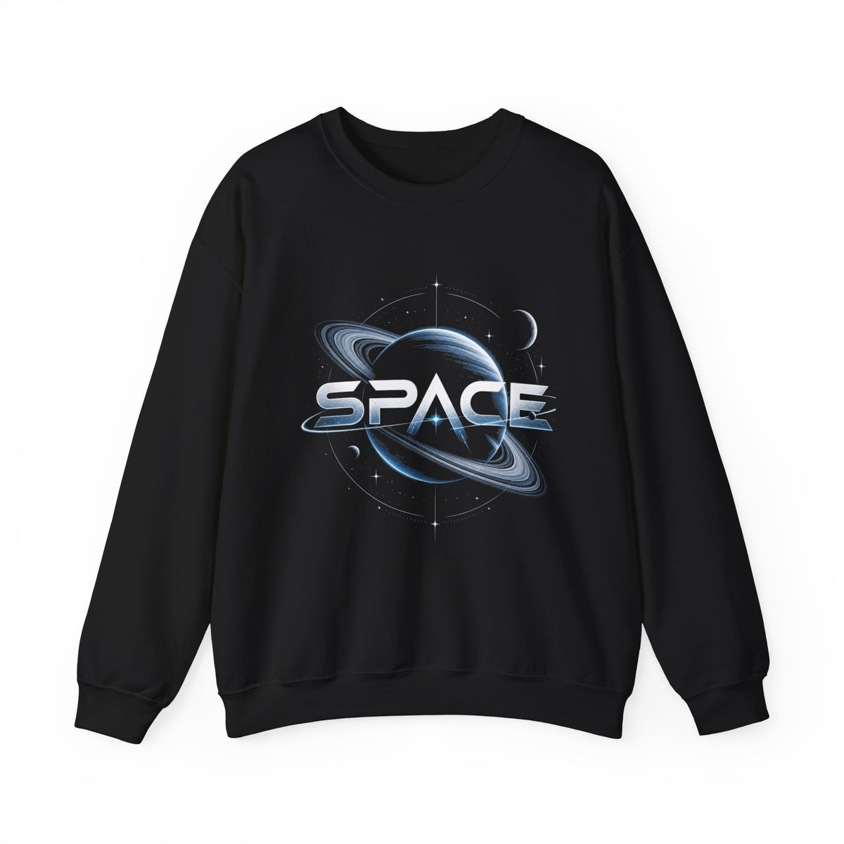 Space Graphic Sweatshirt — Retro Planet & Rings Crewneck